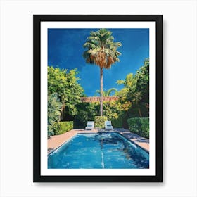 Swimming Pool Oil Painting Art Print