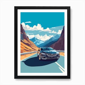 A Buick Regal In The Route Des Grandes Alpes Illustration 3 Art Print