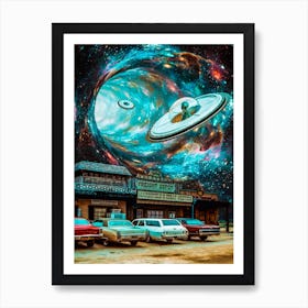 Western Ufo Invasion Aliens Art Print