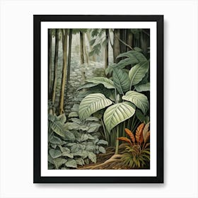 Vintage Jungle Botanical Illustration Alocasia 3 Art Print