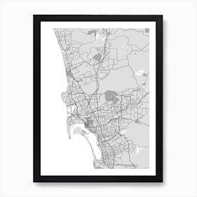 San Diego City Map Art Print