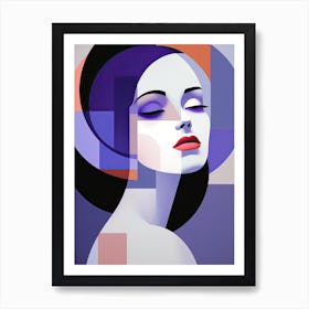 Portrait of women in Bauhaus Style Art Print