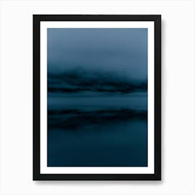 Dark Blue Lake Reflection Art Print