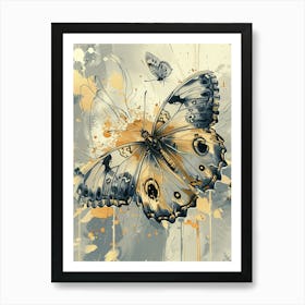 Butterfly Precisionist Illustration 1 Art Print