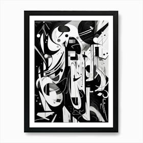 Transformation Abstract Black And White 2 Art Print