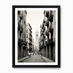 Barcelona, Spain, Mediterranean Black And White Photography Analogue 1 Art Print