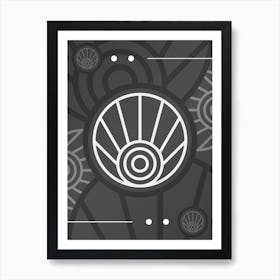 Abstract Geometric Glyph Array in White and Gray n.0035 Art Print
