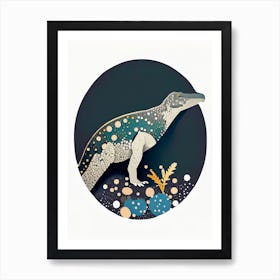 Saurophaganax Terrazzo Style Dinosaur Art Print