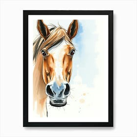 Watercolor Horse Portrait Art Print