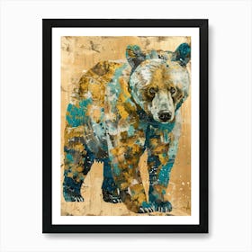 Bear Gold Effect Collage 3 Art Print