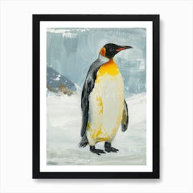 King Penguin Laurie Island Colour Block Painting 3 Art Print