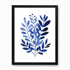 Blue Leaves 33 Art Print