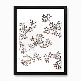 Dried Flowers In Winter White Snow Art Print