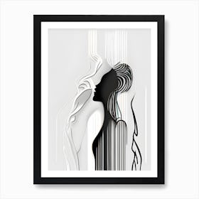 Abstract Woman In Black And White Art Print