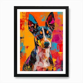 Basenji dog colourful painting Art Print