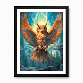 Owl In Flight Art Print