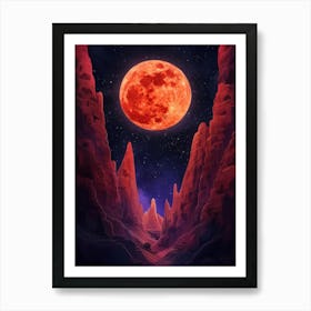 Red Moon In The Sky Art Print