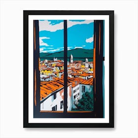 A Window View Of Florence In The Style Of Pop Art 1 Art Print