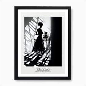 Shadows Abstract Black And White 3 Poster Art Print