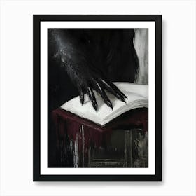 Crow Reading Book Art Print