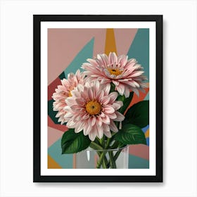 Pink Flowers In A Vase Art Print