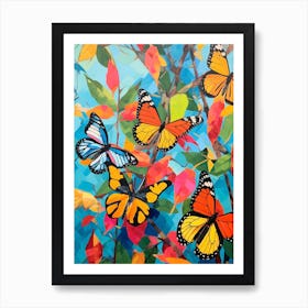 Pop Art Glasswing Butterflies 3 Art Print