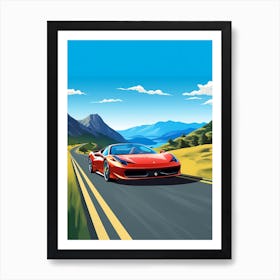 A Ferrari 458 Italia In The The Great Alpine Road Australia 1 Art Print