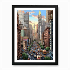 New York Pixel Art 4 Art Print