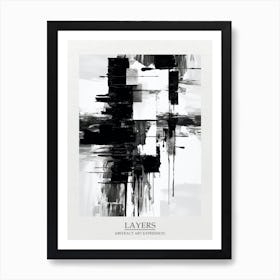 Layers Abstract Black And White 4 Poster Art Print