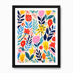 Flowers 38, Matisse style, Floral texture Art Print