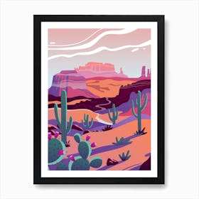 Cactus Desert Landscape Art Print