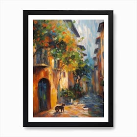 Painting Of A Street In Sydney With A Cat 4 Impressionism Art Print