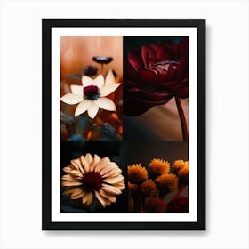 Autumn Flowers, Collage, Autumn Collection  Art Print