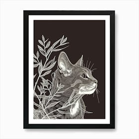 American Wirehair Cat Minimalist Illustration 4 Art Print