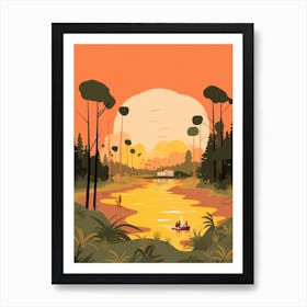 French Guiana 2 Travel Illustration Art Print