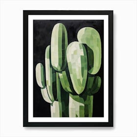 Modern Abstract Cactus Painting Devils Tongue Cactus 4 Art Print