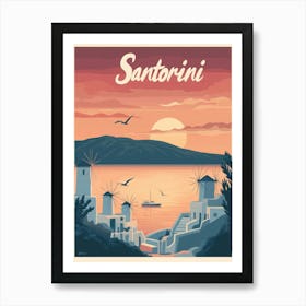 Aihrgdesign A Classic 1960s Travel Poster For Santorini 1 Art Print