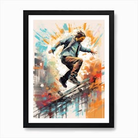 Skateboarding In Melbourne, Australia Drawing 3 Art Print