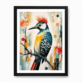 Bird Painting Collage Woodpecker 4 Art Print