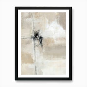 Beige White Abstract Painting 2 Art Print