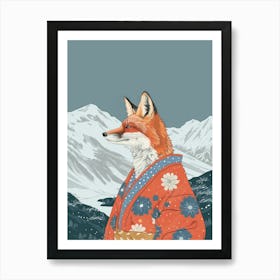 Fox In Kimono 3 Art Print