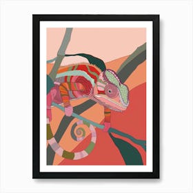 Senegal Chameleon Modern Abstract Illustration 2 Art Print