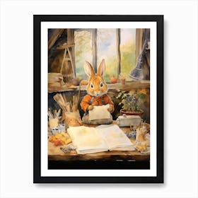 Bunny Crafting Luck Rabbit Prints Watercolour 1 Art Print