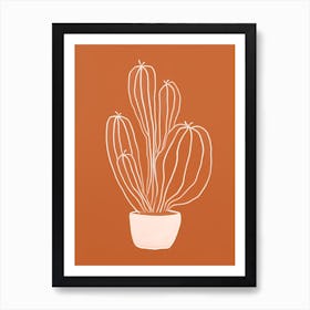 Cactus Line Drawing Lophophora Williamsii Art Print