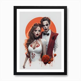 Zombie Couple Art Print