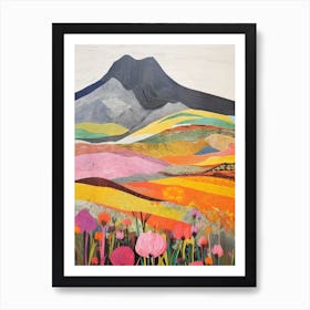 Ben More Scotland 2 Colourful Mountain Illustration Art Print