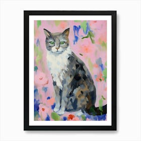 A Australian Mist Cat Painting, Impressionist Painting 3 Art Print