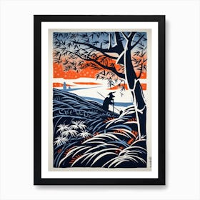 Japan Linocut Illustration Style 1 Art Print