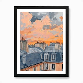 Paris Rooftops Morning Skyline 5 Art Print