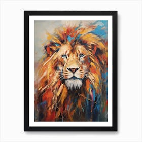 Lion Art Painting Expressionism Style 3 Art Print